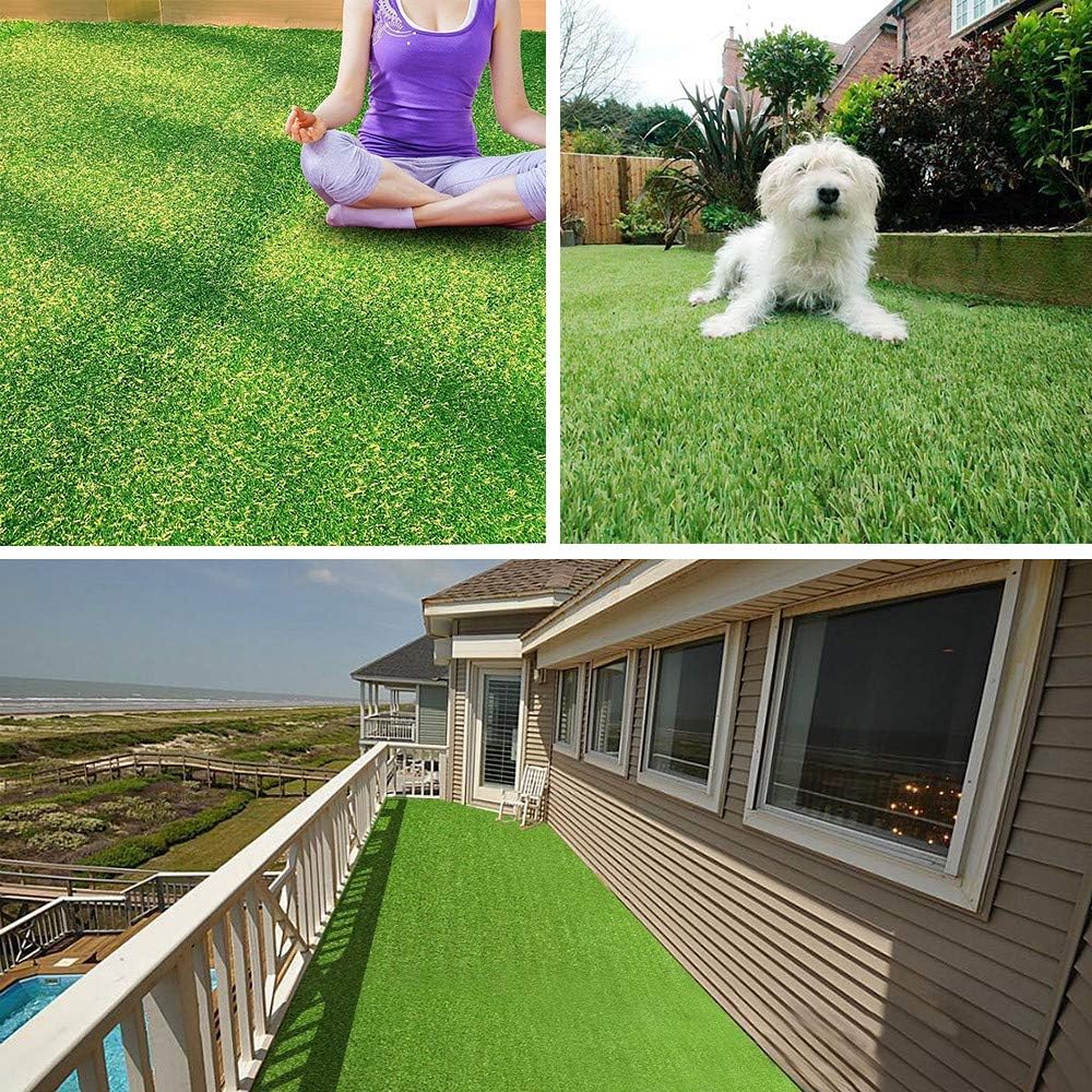 Petgrow Artificial Grass Rug 6.5 FT x10 FT(65 Square FT), Realistic Indoor Outdoor Garden Lawn Landscape Patio Synthetic Turf Mat- Thick Fake Faux Grass - Image 5