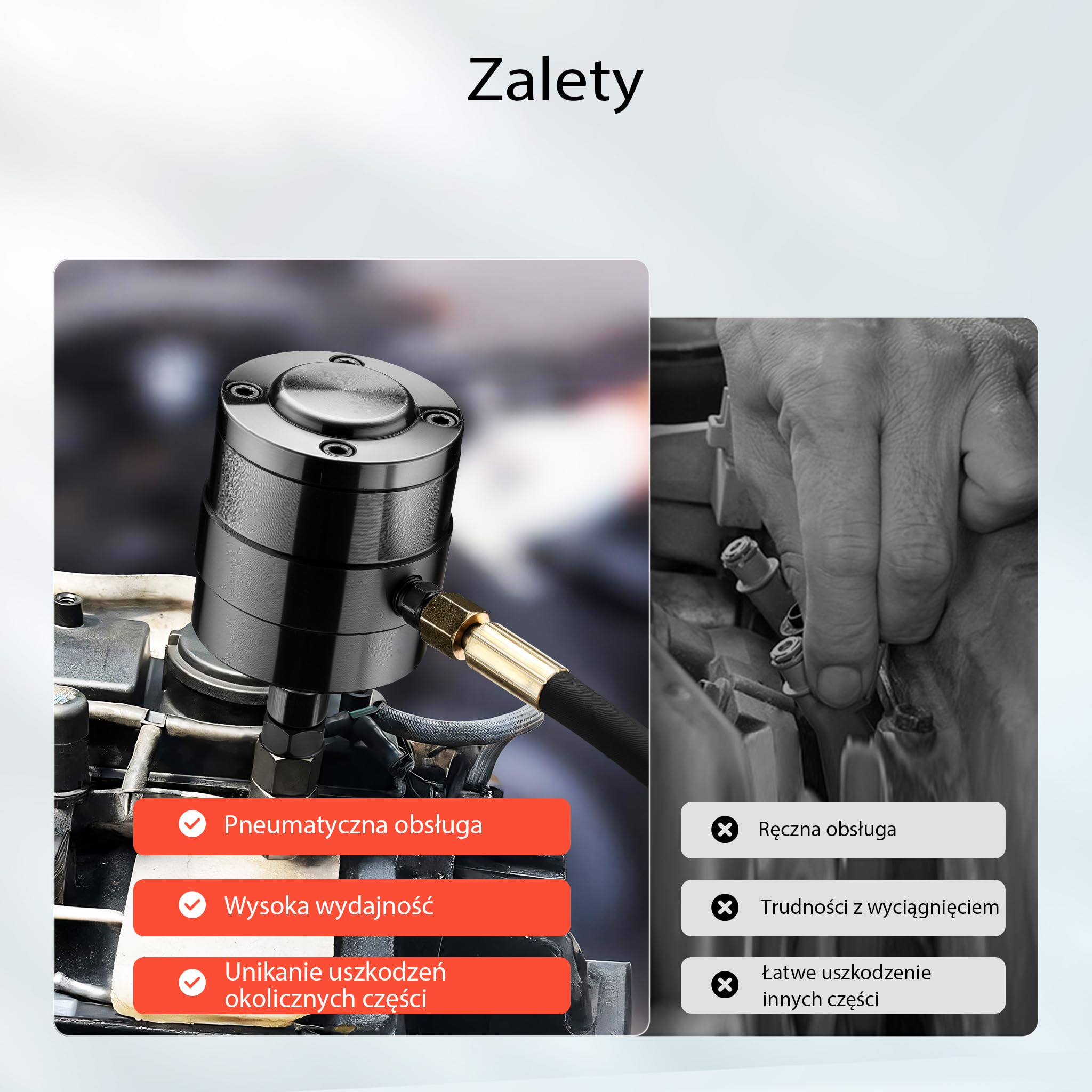 Wiltec Zestaw pneumatycznych ściągaczy do wtryskiwaczy 21-częściowy, kompatybilny z większością pojazdów, w walizce