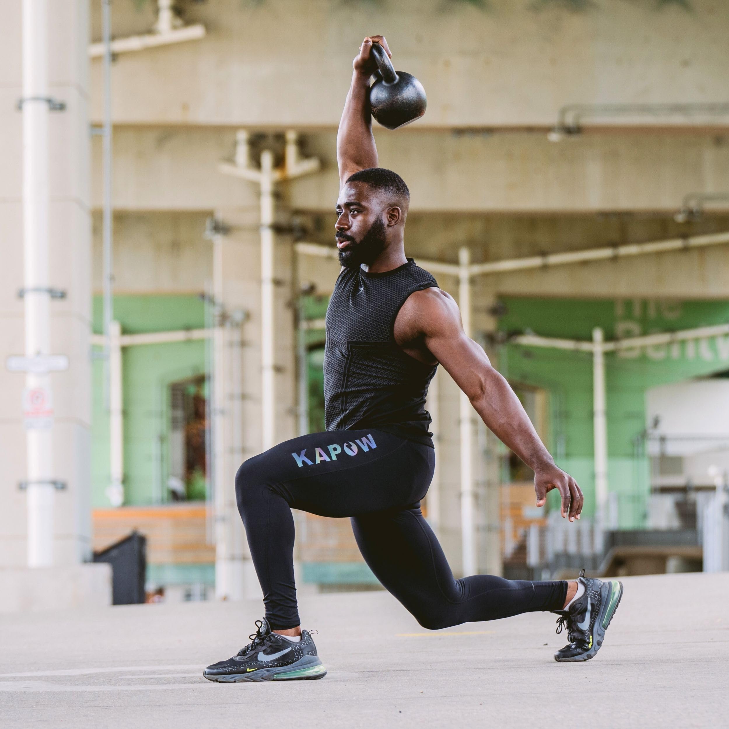 Kapow Meggings Leggings Sportivi Contenitivi da Uomo Compression X con Tasche