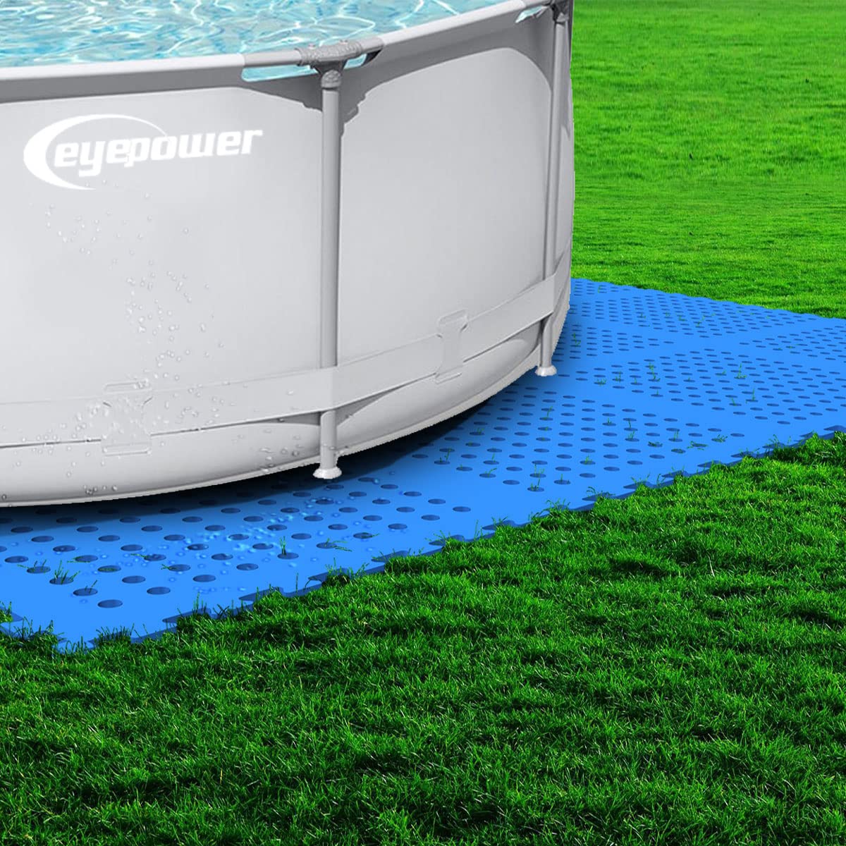 Tapis Piscine EVA 5,6 M² – 16 Dalles 62x62 Cm, Protection Sol Épaisse 1 Cm, Antidérapant