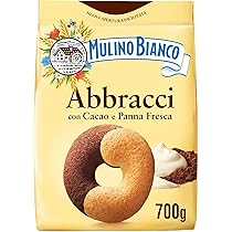Mulino Bianco Biscotti Frollini Abbracci con Cacao e Panna Fresca, Senza Olio di Palma, Colazione Ricca di Gusto, 700 g