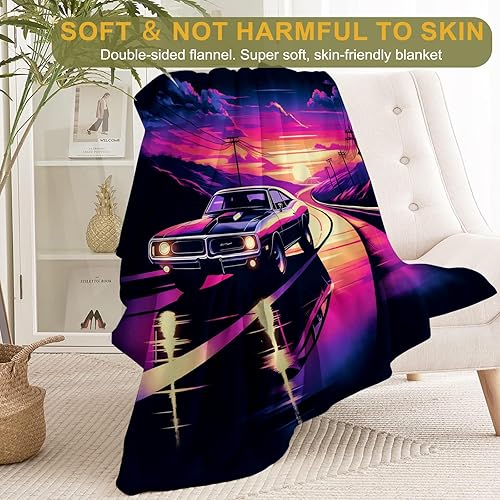 Miniatura 2 de Manta de forro polar retro clásica para automóvil, ligera, suave y acogedora manta de regalo para amantes de los animales, mujeres, hombres, niños,