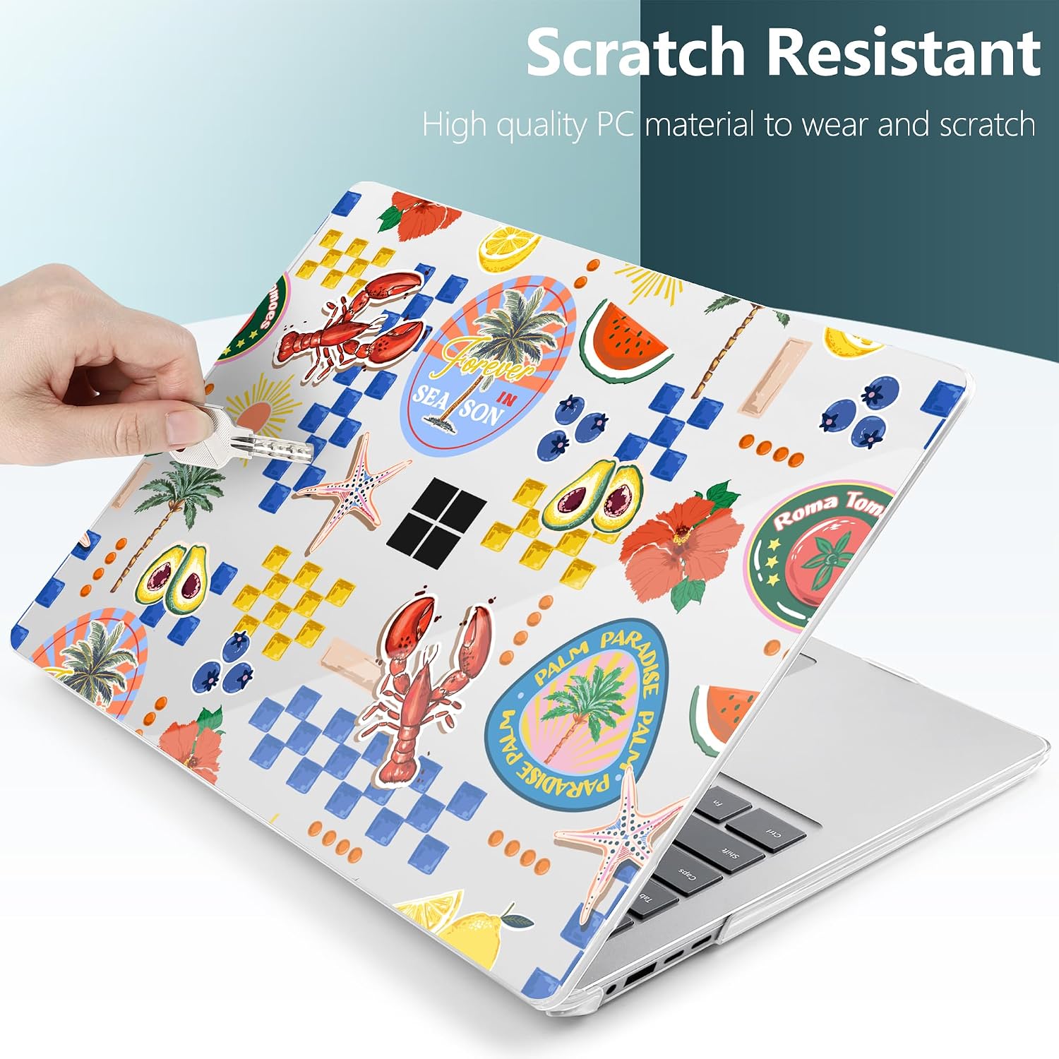 Case for 15-inch Microsoft Surface Laptop for Business 2026 8th Edition,Surface Laptop 7 15" 2024 2025 Aesthetic Clear Hard Laptop Shell Keyboard Cover Ultimate 6-in-1 Bundle, Fruits image 3