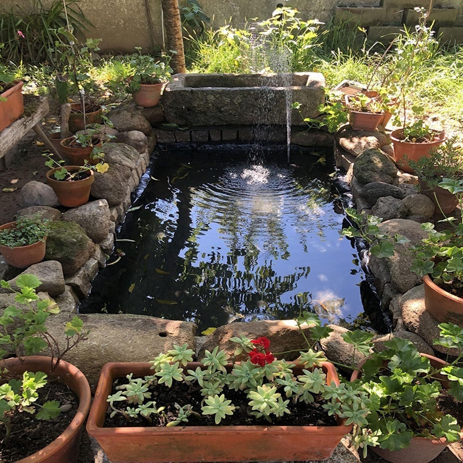 Rivestimento impermeabile per laghetto, 4 x 7 m, membrana flessibile per laghetto dei pesci, per paesaggistica, resistente, ideale per laghetti e piante acquatiche