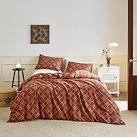 Vista 8 de SUSYBAO - Conjunto de funda de edredón de 3 piezas, 100% algodón lavado natural, que incluye 1 funda de edredón y 2 fundas de almohada de alta