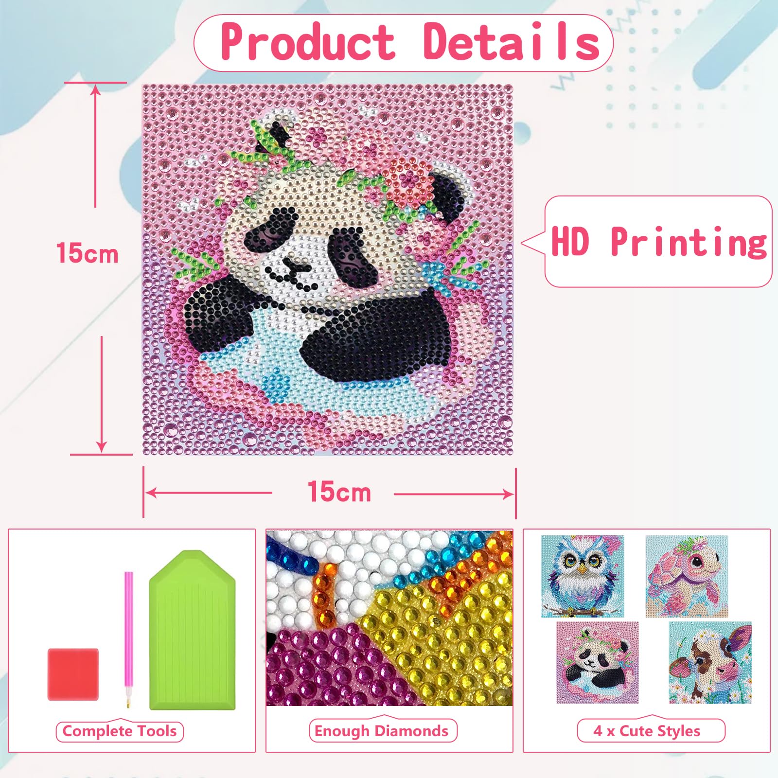 Lot De 2 Diamond Painting Enfant – Sac Cosmétique Papillon & Mandala à Diamanter – Cadeau 7-12 Ans