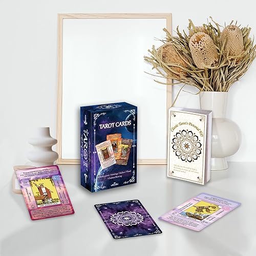 Miniatura 6 de IXIGER Juego de cartas de tarot con libro guía, cartas de tarot para principiantes con significados en ellos, juego de adivinación de cartas de