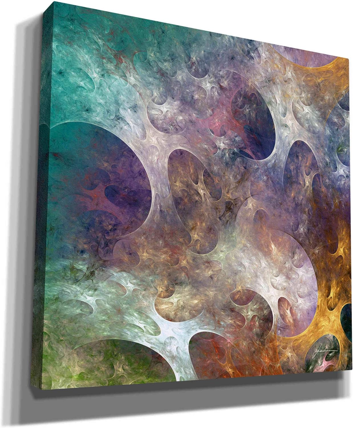 Epic Graffiti 'Lunar Tiles IV' by James Burghardt, Canvas Wall Art, 12"x12"