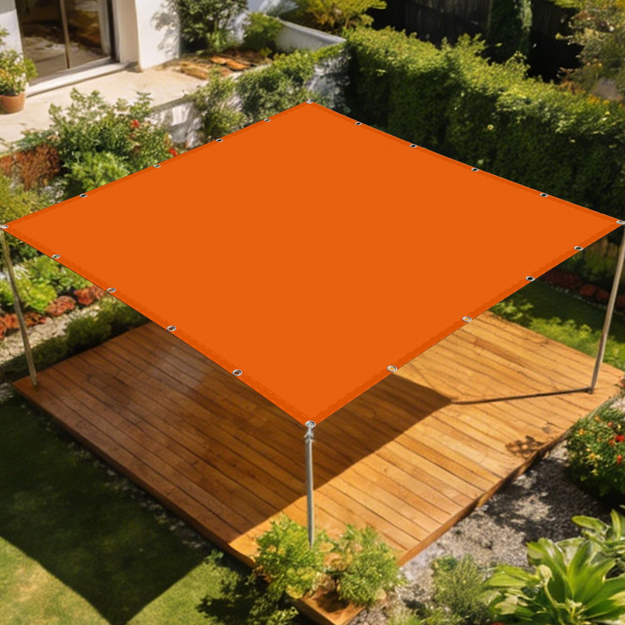 Voile de parasoleil anti UV fini les terrasses brûlantes avec la toile orange 2.5x3.5m