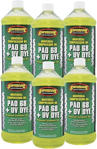 TSI Supercool 25145-6CP 68 PAO Lubricante sintético Plus UV Dye, 32 onzas, paquete de 6
