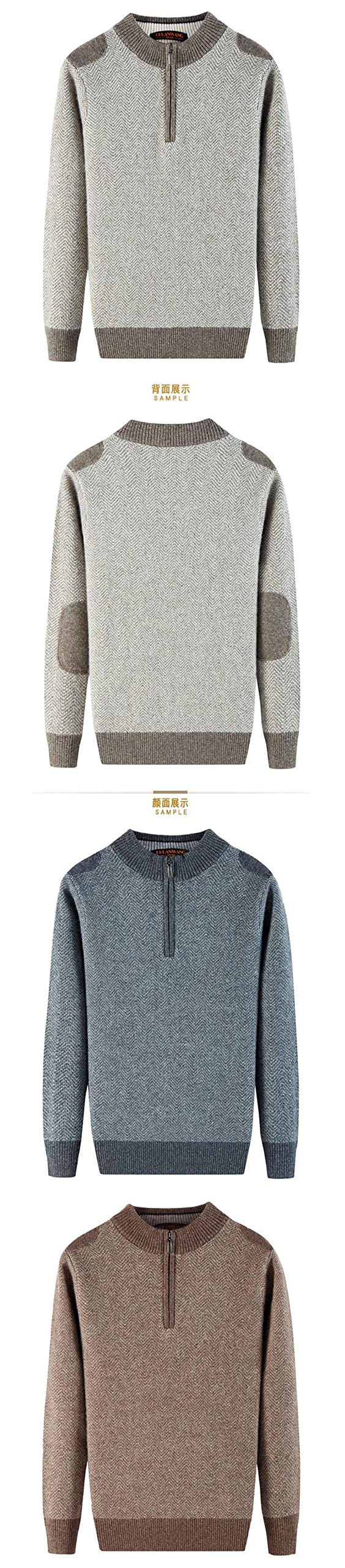 Winter Herren 100 reiner Kaschmir halb hoher Reißverschluss Kragen Pullover Dicker Casual Computer gestrickt Übergröße C S