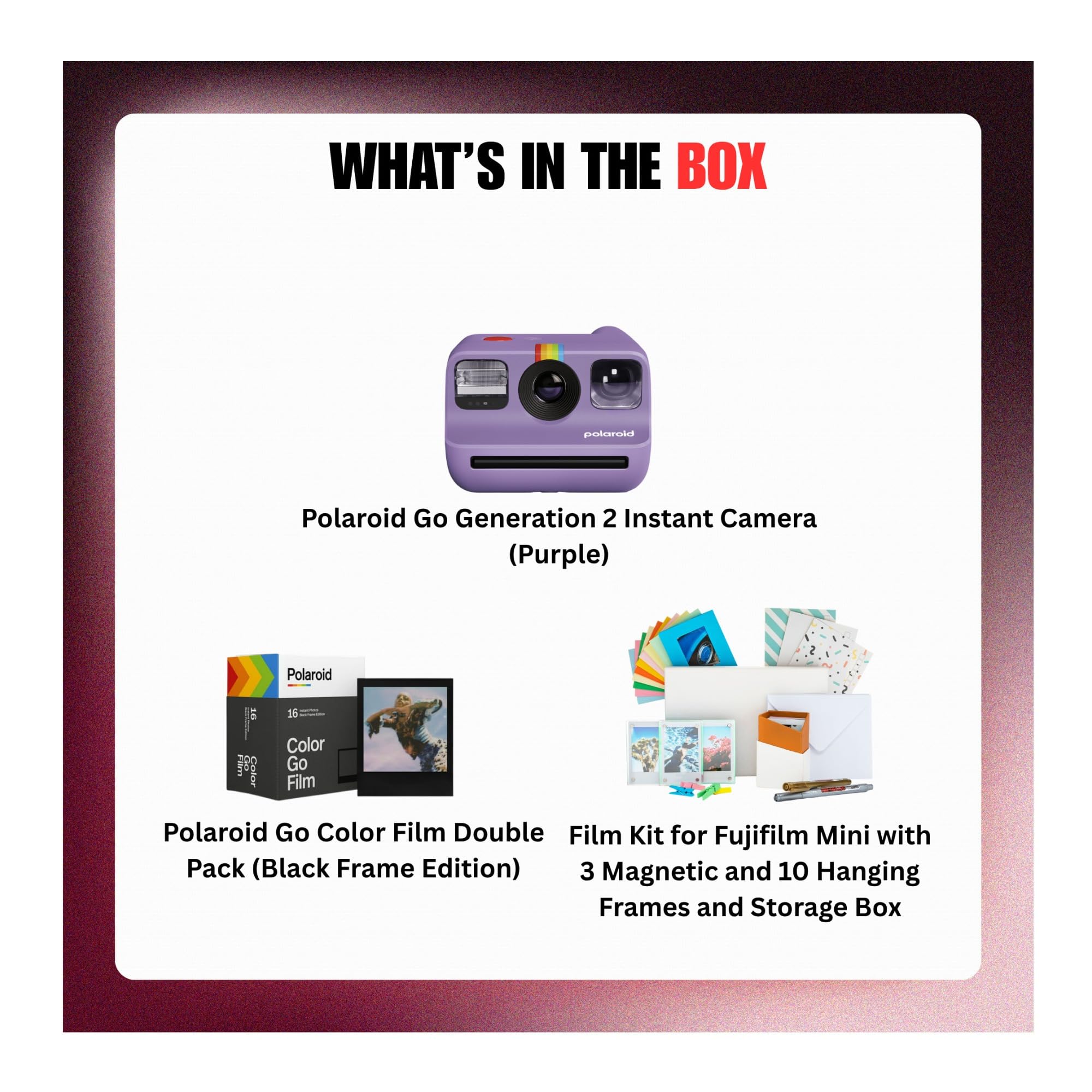 Polaroid Go Generation 2 - Paquete de cámara instantánea (morado)
