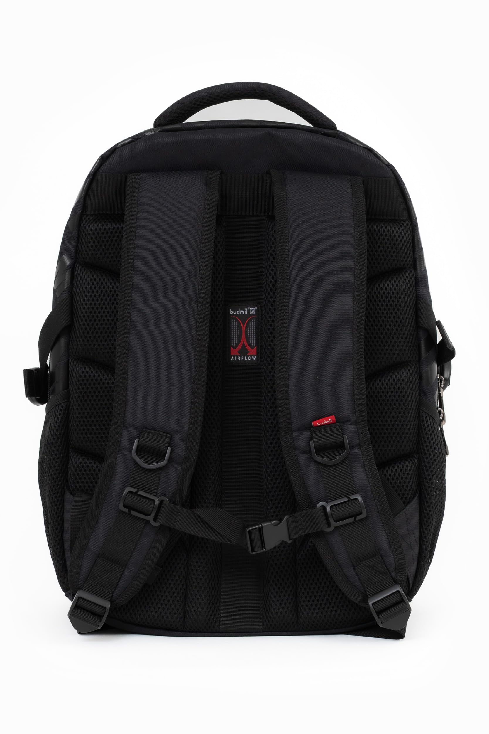 budmil ergonomischer Schulrucksack für Jungen und Mädchen 32L - für Teenager Kinder ab Klasse 5 - wasserabweisend - Rucksack mit 3 Fächer & belüftete Rückseite (Edwin Black)