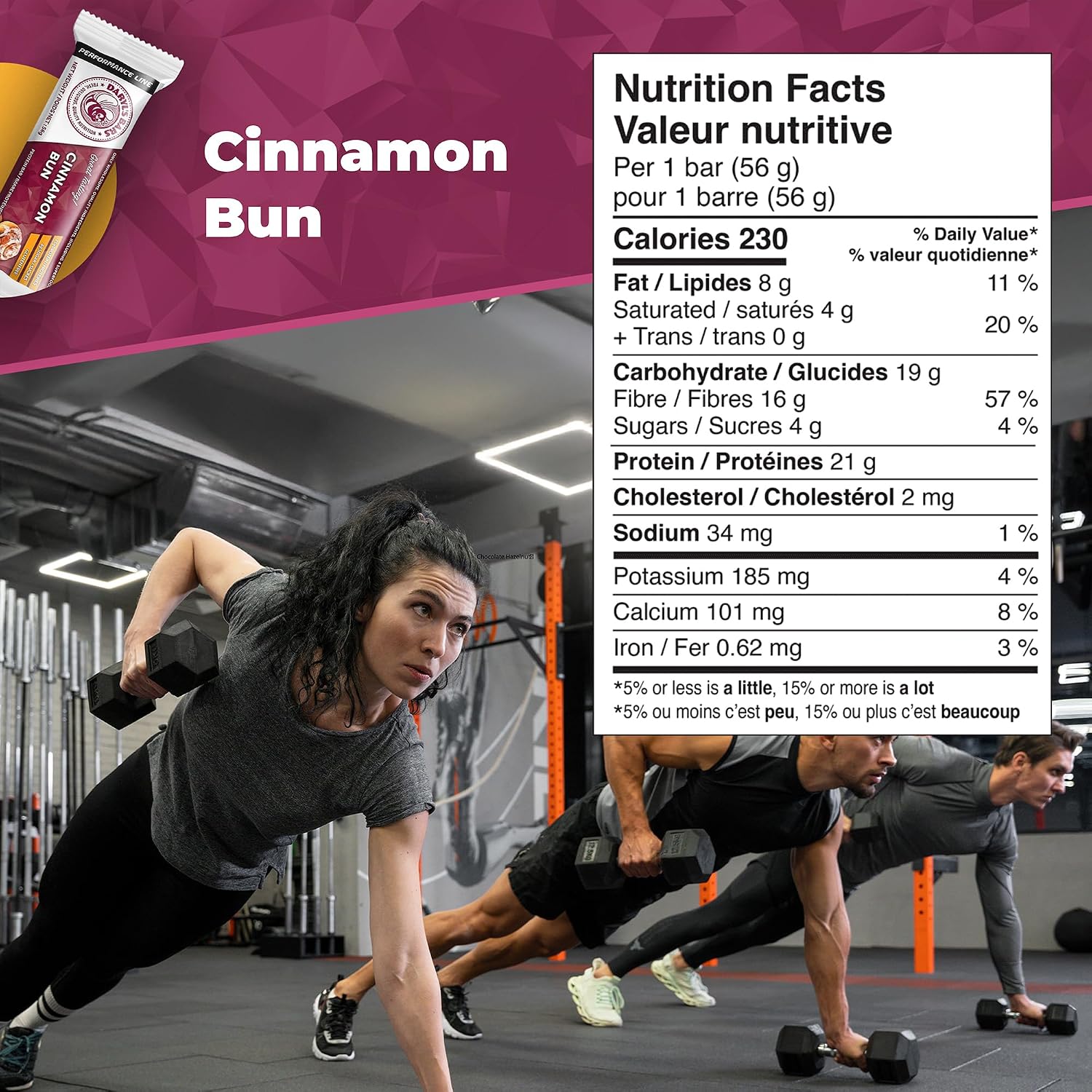 Daryl's Bars, Cinnamon Bun On the Go Whey Protein Bars, Gluten Free, 21gr of Protein Snack, Meal Replacement, Pack of 1