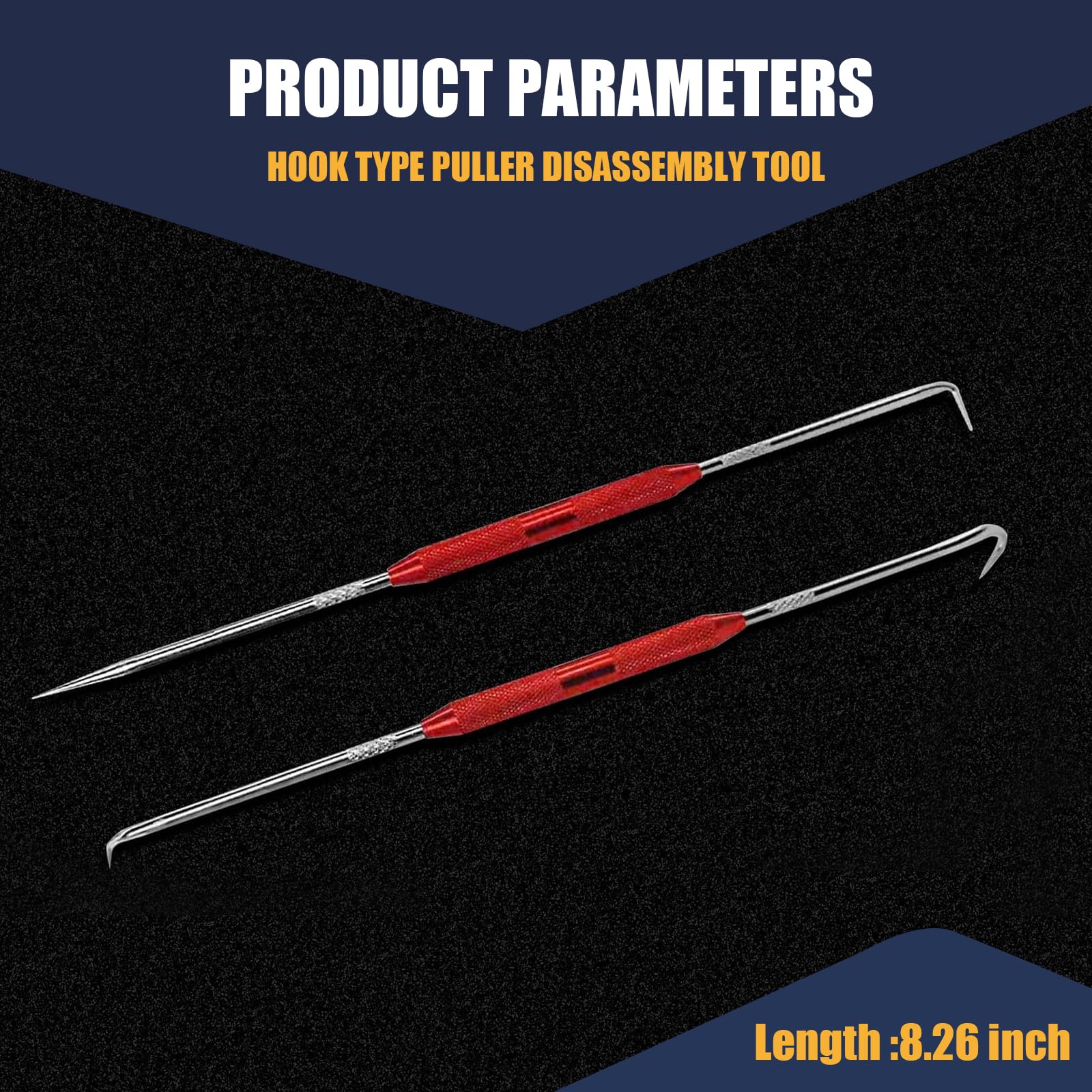 DACIRTY 2 PCS Hook & Pick Set - 45° & 90° Tip Marking Tool & Scribe Puller for O-Rings, Seals - Portable Dual Head Repair Tool with Non-Slip Handle - Ideal for Car & Truck Disassembly (Red)