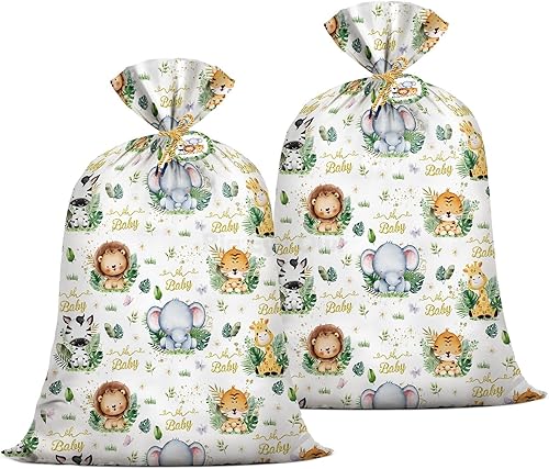 Miniatura 9 de Big Eye Owl Bolsas grandes para baby shower, safari, animales de la selva, bolsas de regalo, bolsa de regalo de plástico, envoltura de regalo, baby