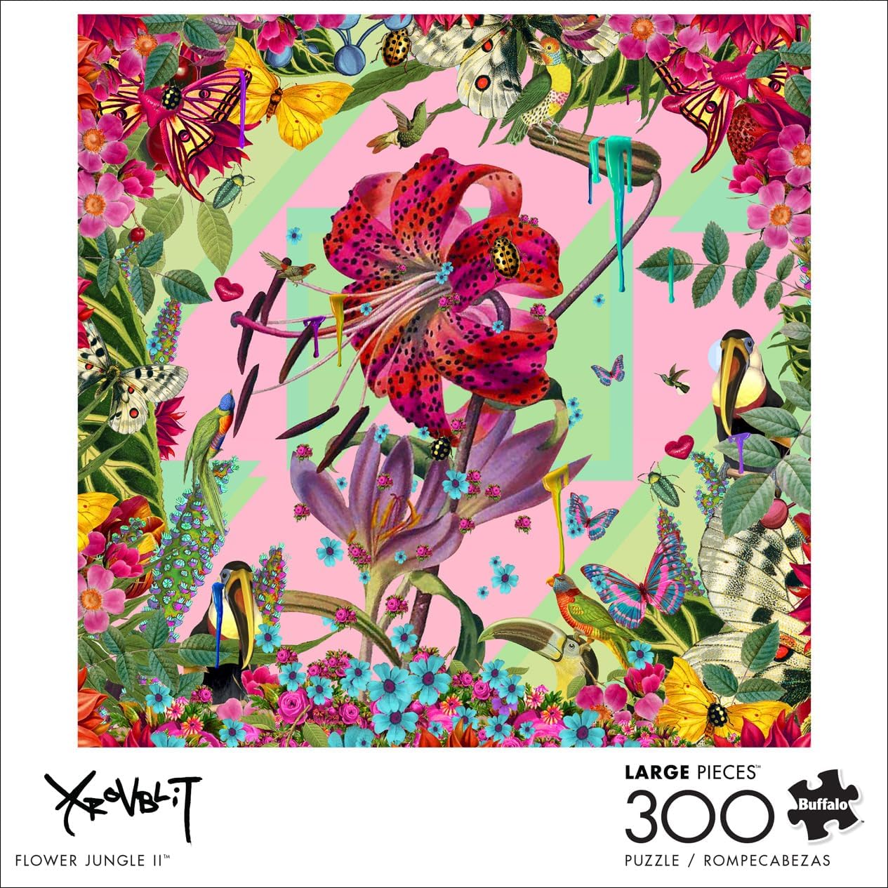 Buffalo Games - Krovblit - Flower Jungle II - Large Piece Jigsaw Puzzle for Families Challenging Puzzle Perfect for Game Nights