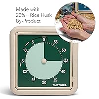 Vista 5 de Time Timer® Retro 8 inch Eco Edition Visual Timer - 60 Minute Desk Countdown Clock Made with at Least 20% Natural Plant Material- Green Land