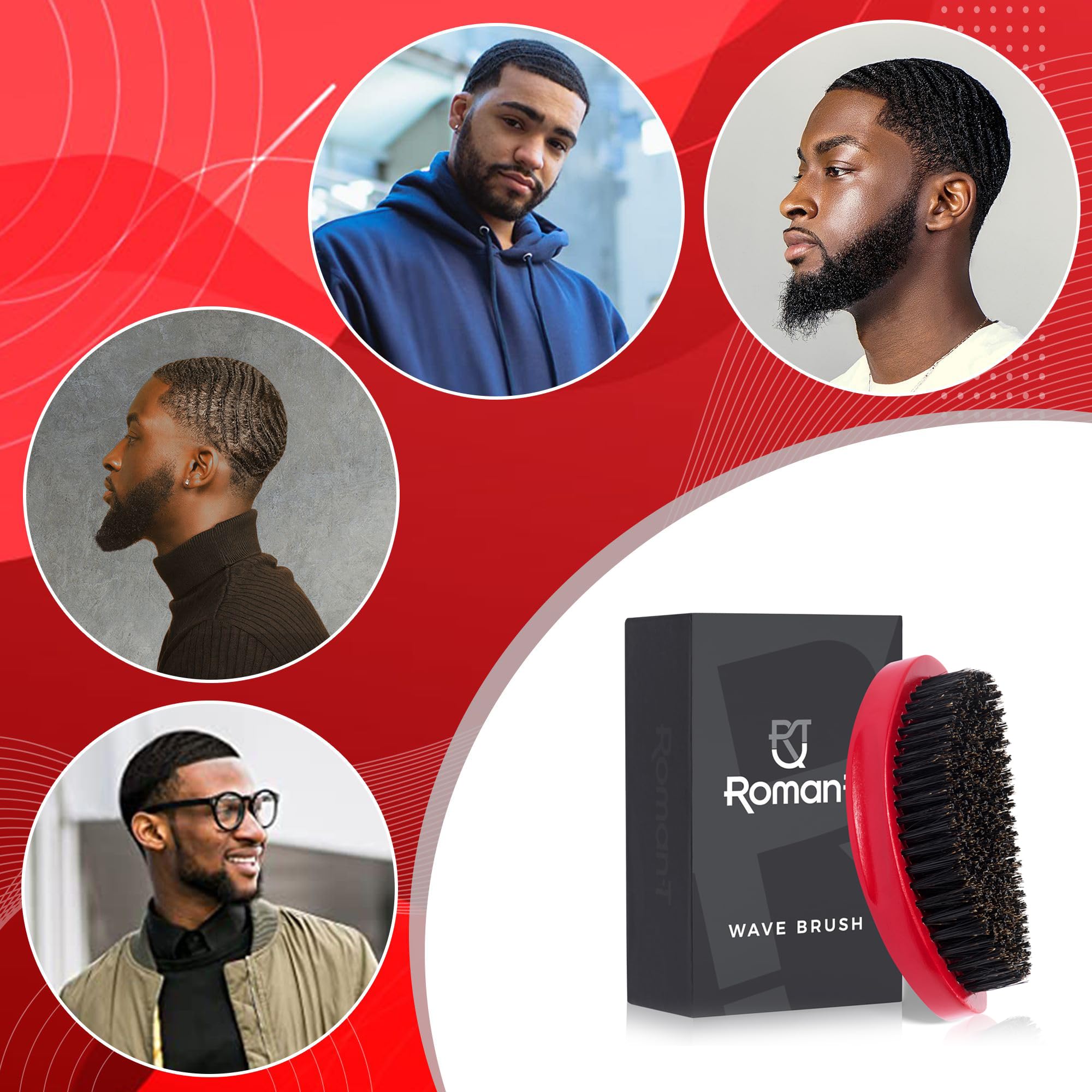 Buy Roman-T Hard 360 Wave Brush – Reinforced Nylon and Boar