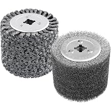 4.7"x 4" Wire Brush Drum Surface Conditioning Tool, 2 Pcs Wire Wheel Multi Surface Texturing for Metal Removing Rust Wood Grain Restoration-3/4 Quad Keyway