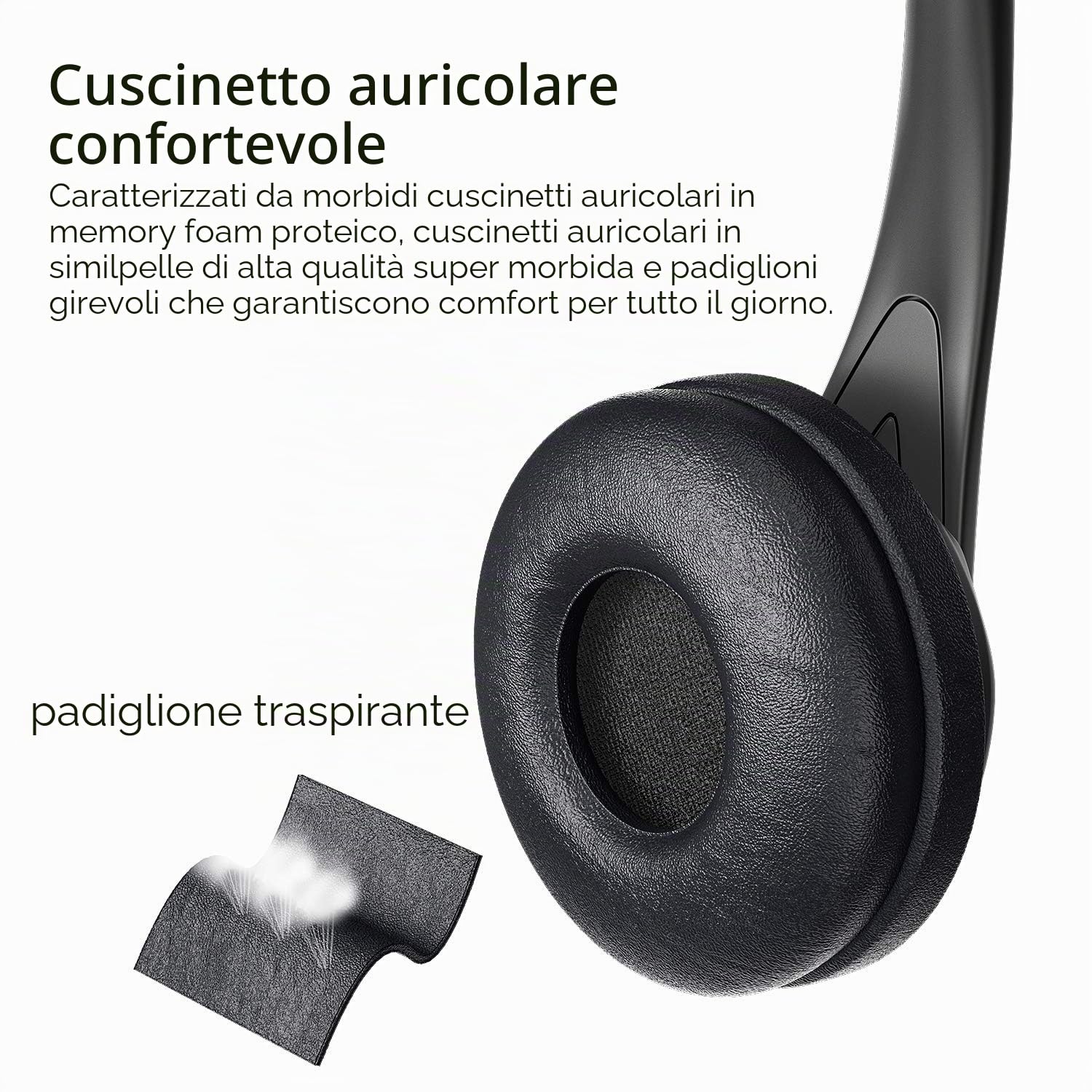 Newaner Cuffie per PC, con USB da 3,5 mm e microfono flessibile, per un suono leggero, ideale per Skype, Voip, Teamspeak, Mac, PC, smartphone e tablet