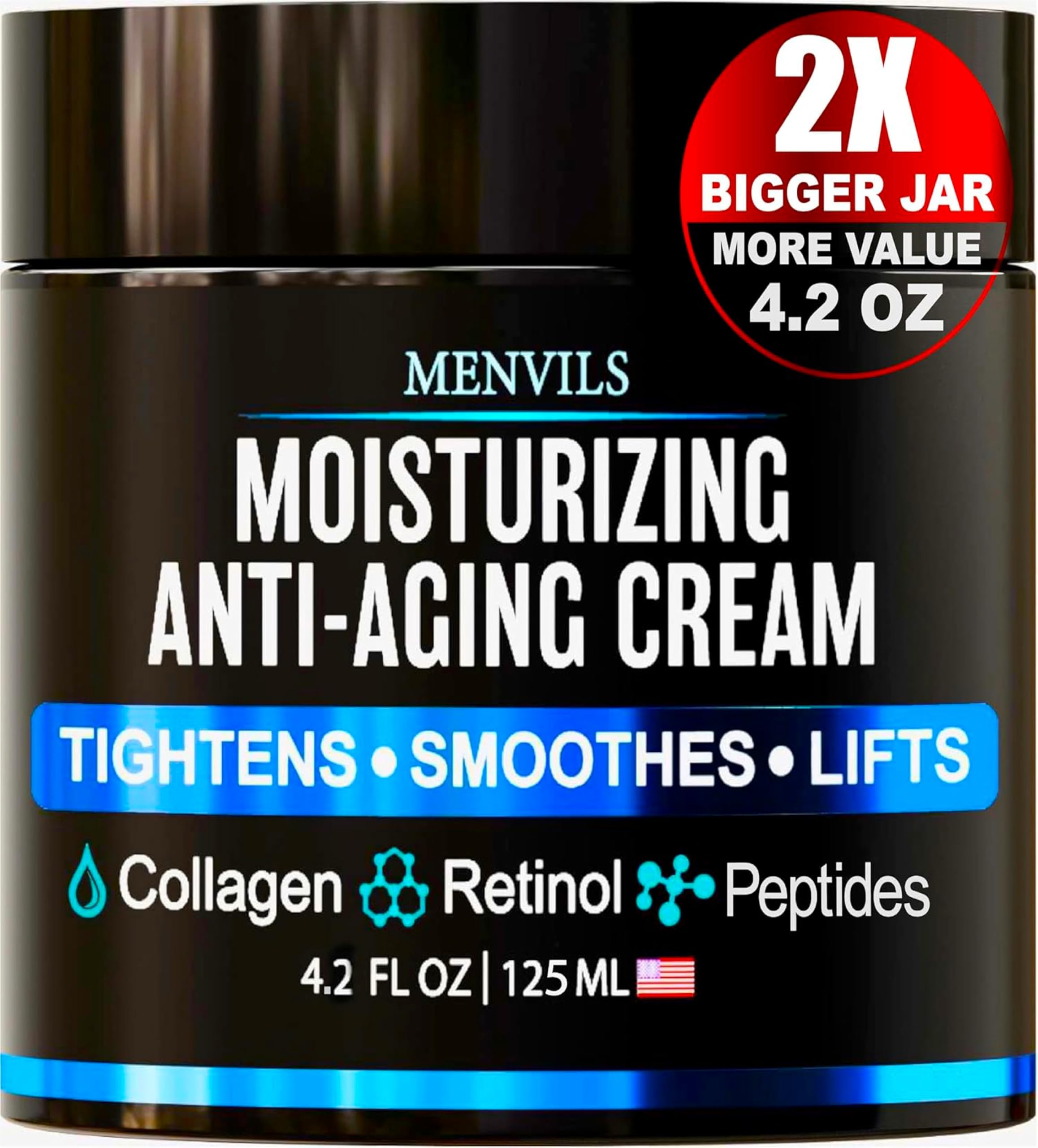 Menvils - Crema hidratante facial para hombre, antienvejecimiento y arrugas, crema hidratante facial para hombres, crema hidratante facial para hombres