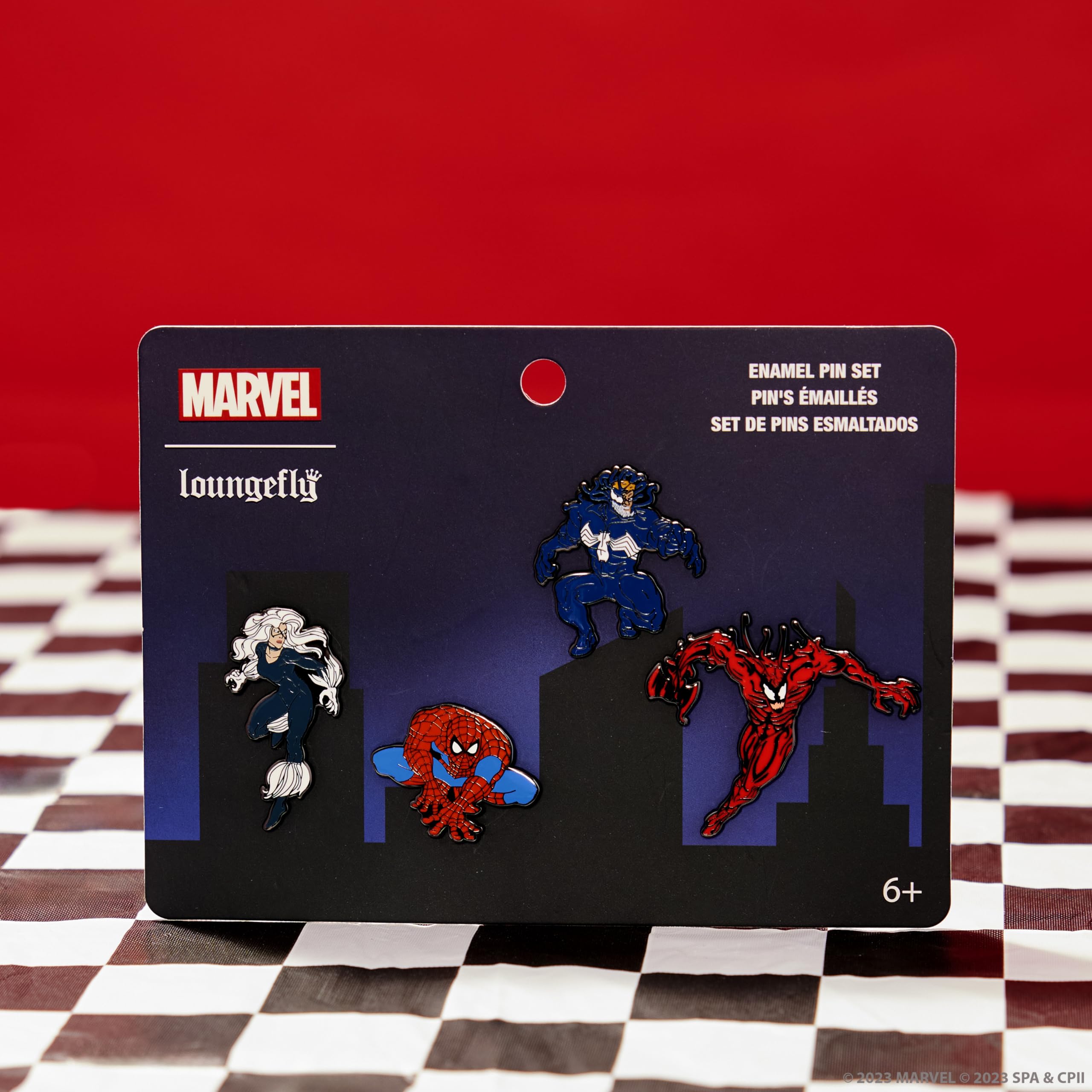 LoungeflyMarvel Spider-Man 4-Pack Pin Set, Amazon Exclusive