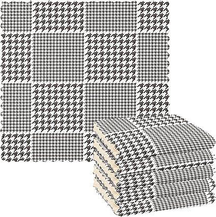 Amazon Co Jp キッチンクロス ぞうきん 台拭き ふきん 雑巾 布巾 キッチンタオル 吸水 チェック柄 格子柄 白黒 ハウンドトゥース 人気 おしゃれ 6枚セット ホーム キッチン