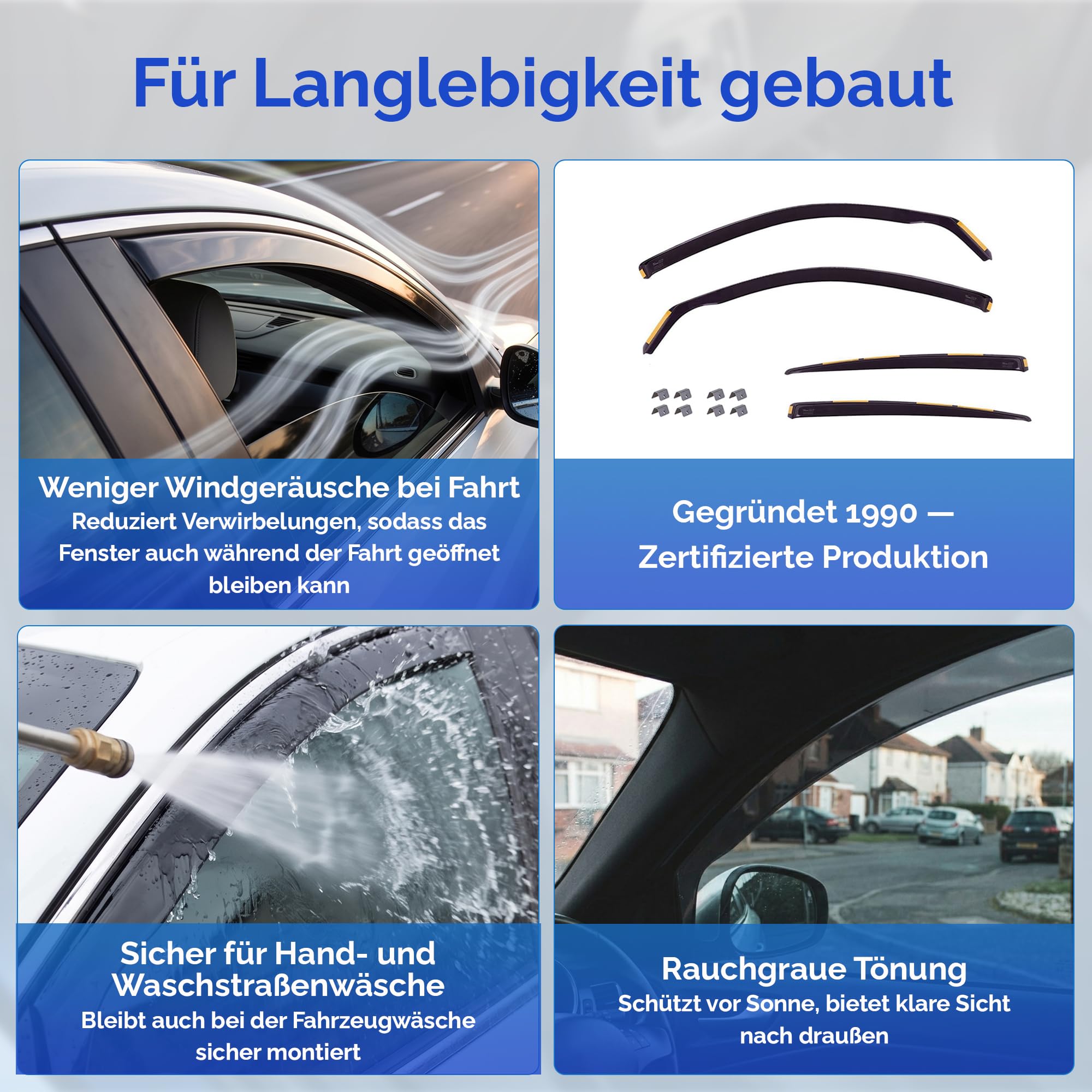 J&J AUTOMOTIVE HEKO Windabweiser für Volkswagen Touareg 2010-2018, 2tlg