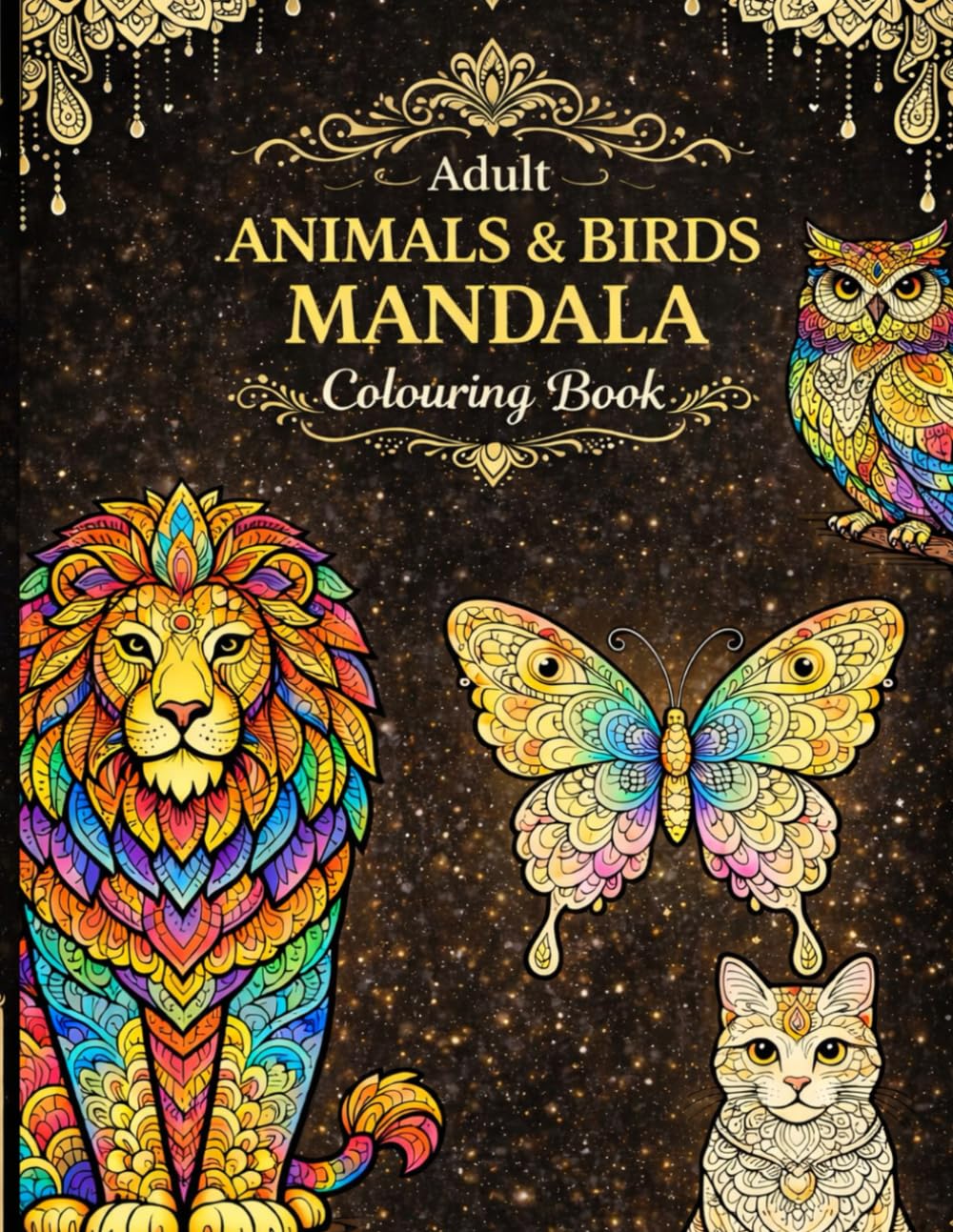Adult Manadala Colouring Book: Animals and Birds with easy Manadala Designs