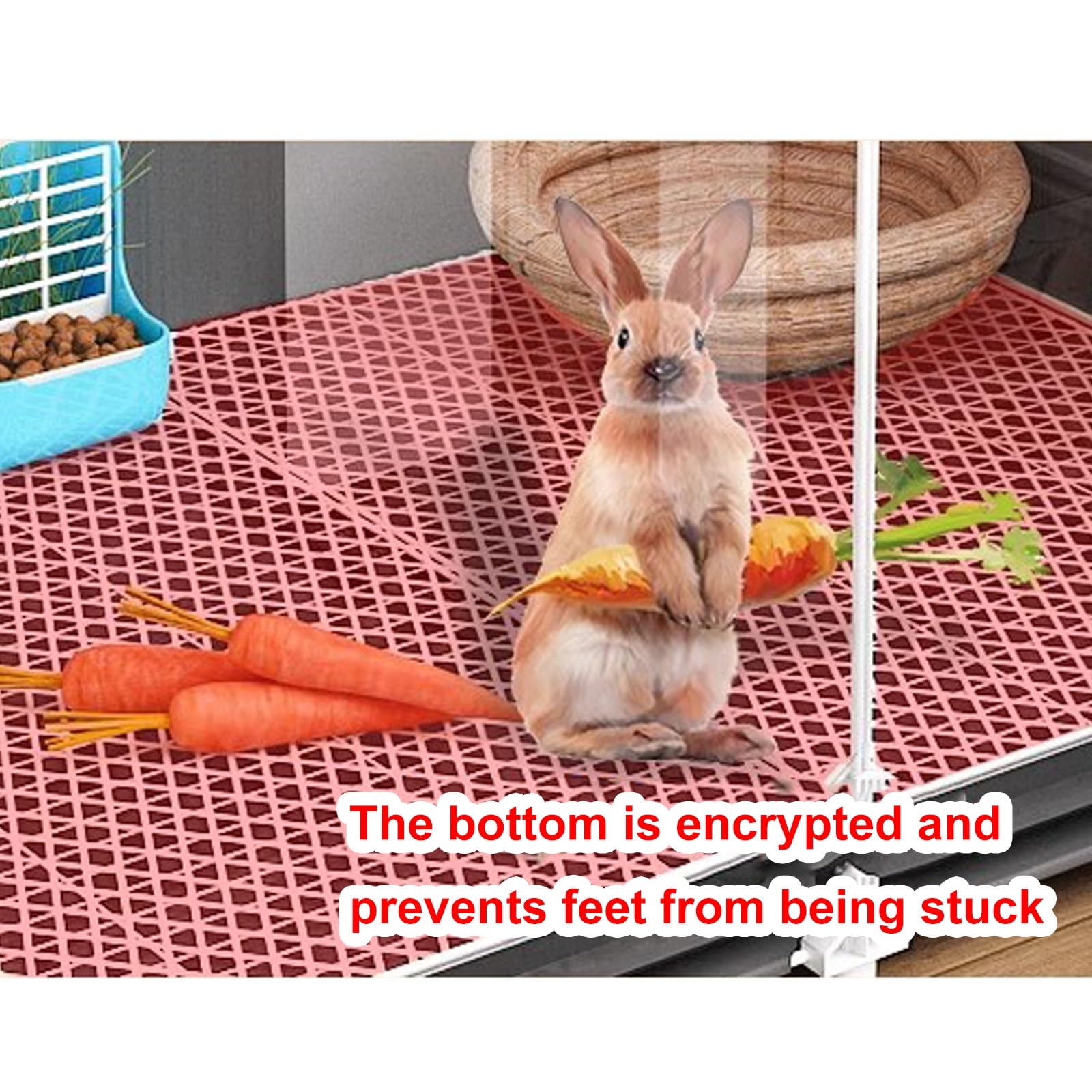 Gabbia di coniglio portatile con ruote, recinzione per animali domestici 41x18 pollici per piccoli animali, assemblaggio facile e vassoio pulito, design ventilato per conigli Chinchillas Guinea Maiali