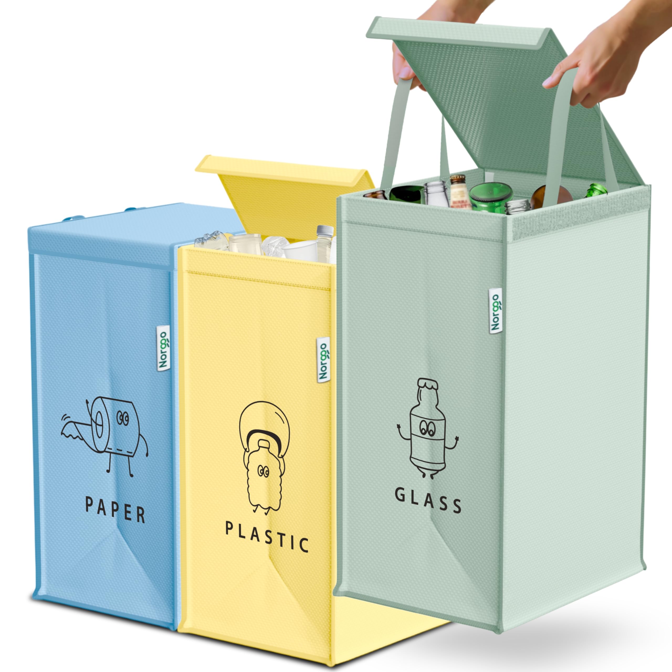 EKO Morandi Touch afvalbak 40 liter blauw - koppelbaar voor