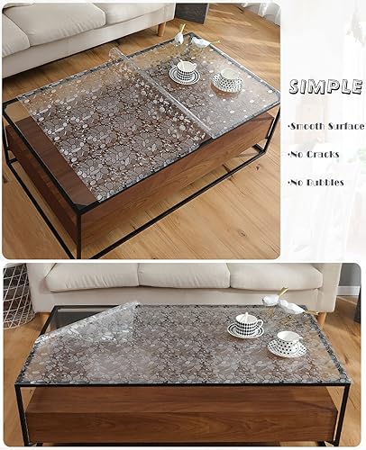 Miniatura 3 de HQYG Protector de mesa de plástico transparente impermeable para escritorio, protector de plástico transparente para mesa, mantel de vinilo de PVC,