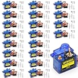 Smraza 20 Pcs SG90 9G Micro Servo Motor Kit (Metal Gear) for Arduino Projects, RC Robot, Robot Arm, Helicopter, Airplane, Car and Boat Control, Mini Servo Applications