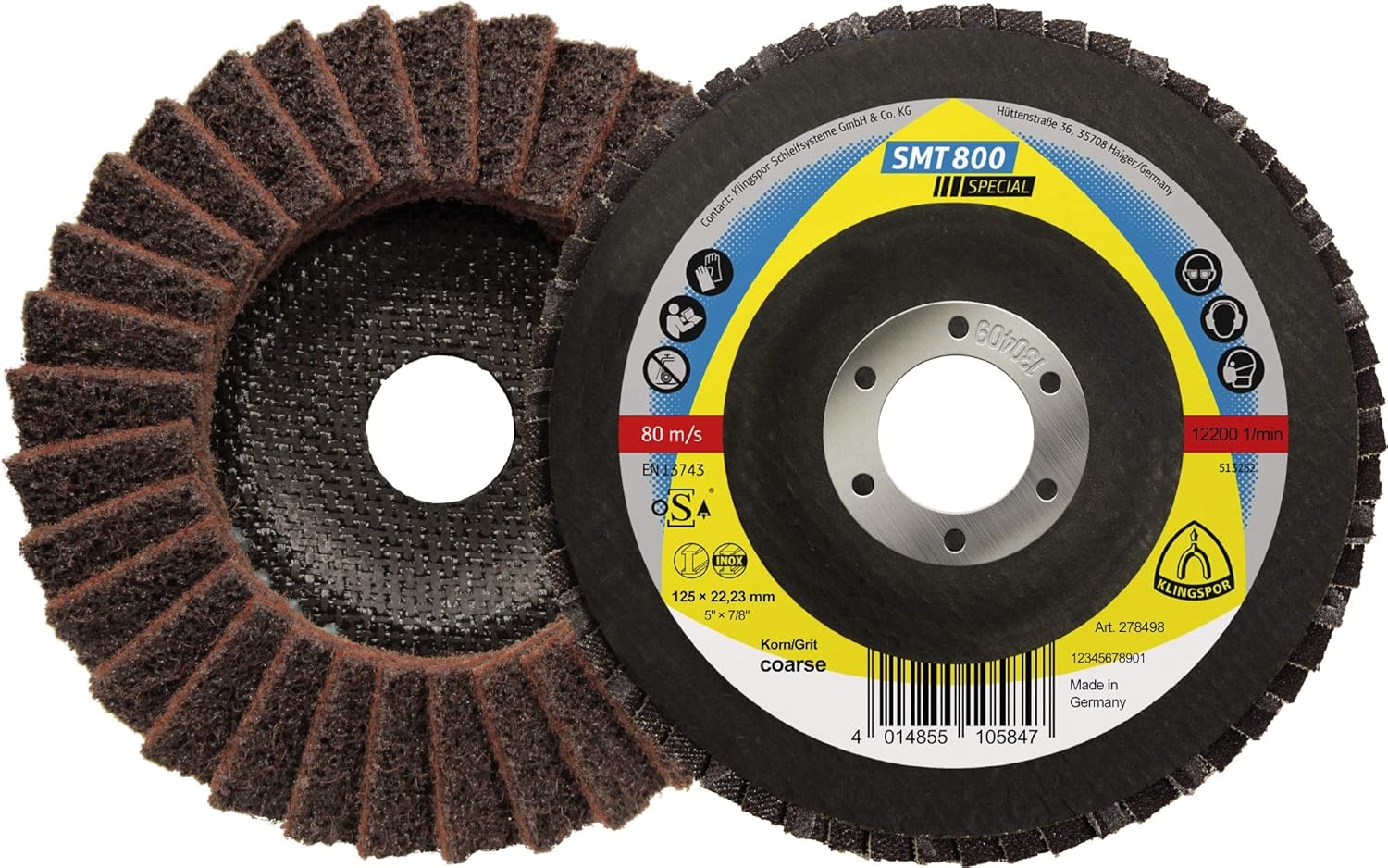 Klingspor SMT 800 Abrasive Mop Discs Fleece 115 x 22.23 mm Coarse