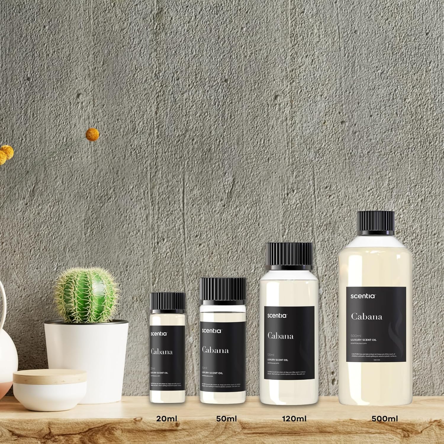 Hotel Diffuser Oil Inspired by 5-Star Hotel Scent - 50 mL 1.69 fl oz - Essential Oil Blend Botanical Jasmine, Bergamot & Fresh Marine Notes for Aromatherapy Diffusers - Cabana