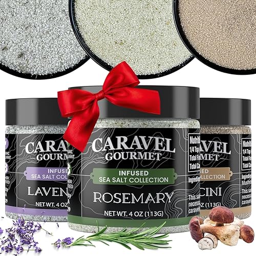 Miniatura 8 de Juego de condimentos para parrilla, regalo de condimentos de sal marina para hombres, tocino ahumado, Himalaya, 5 sales marinas con sabor a pimienta