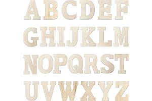 6 Inch 88 Pieces Wood Letters Crafts Wooden Letters,Unfinished Thin Alphabet with...