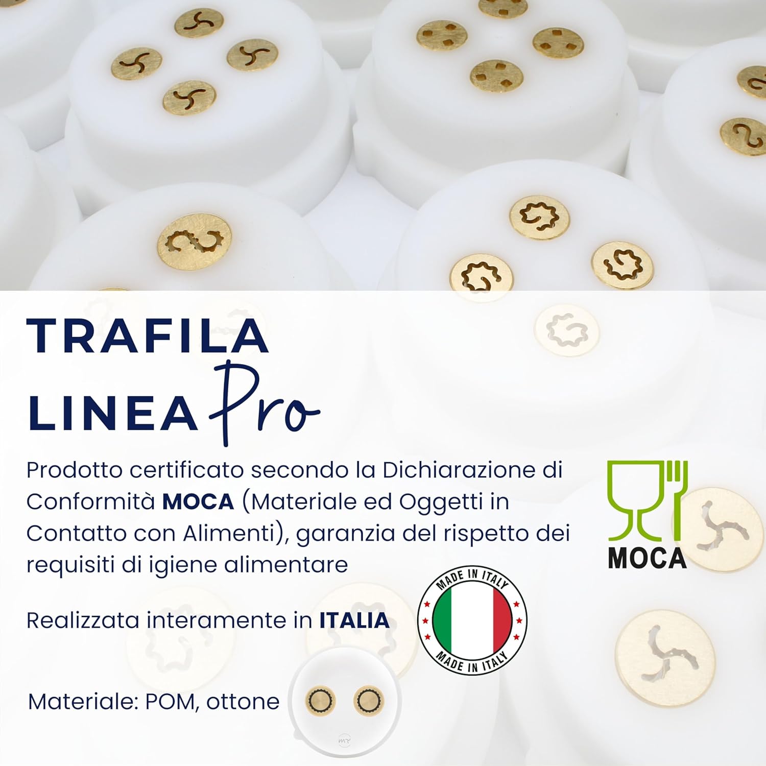 Die Line Pro N°80 Rigatoni 15 mm Pasta Extruder made of POM with professional inserts, compatible with the Philips Pasta Maker Avance/7000 series