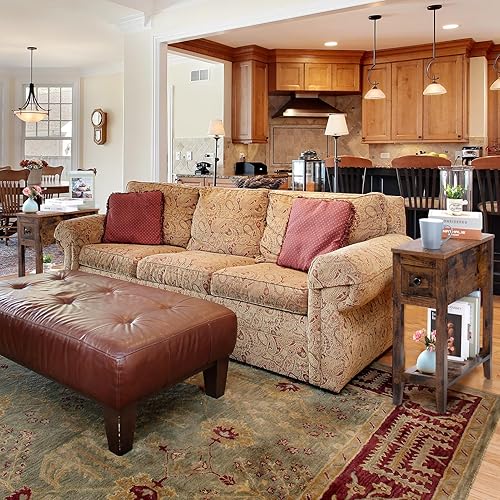 Miniatura 48 de Mesa auxiliar estrecha para espacios pequeños, color blanco, juego de 1, 24 pulgadas de largo x 8.5 pulgadas de ancho x 24 pulgadas de alto