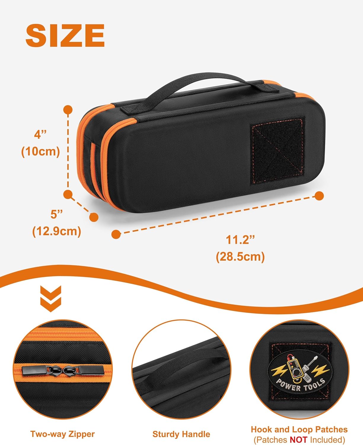 Hard Tool Carrying Case Compatible with Klein Tools 80101/ET310 AC Circuit Breaker Finder, Fluke Digital Multimeter/325 Clamp Multimeter, Electric Tester Bag with Zipper, Black (Empty Bag)