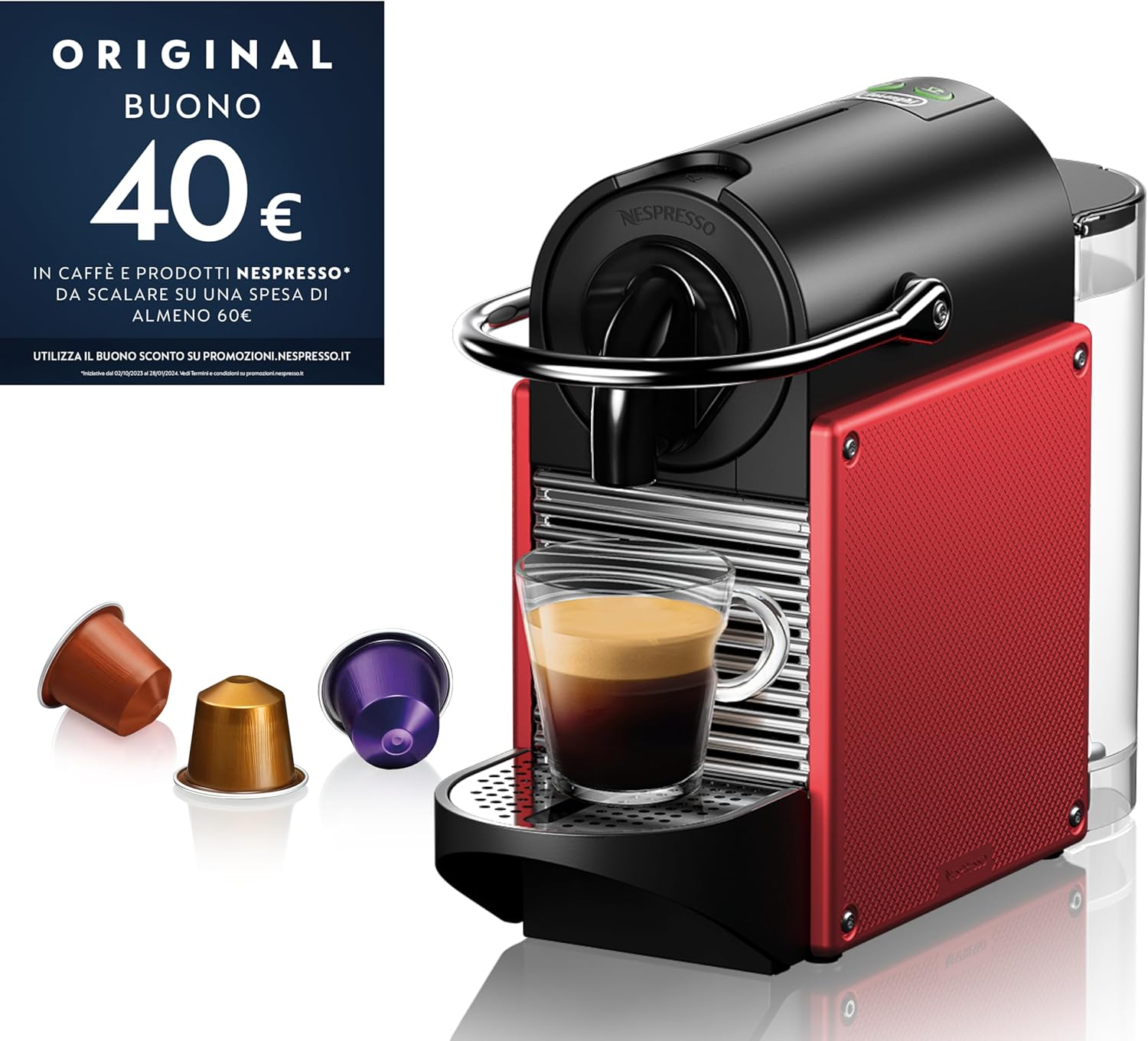 Nespresso Pixie EN124.S Macchina da caffè di DeLonghi, Sistema Capsule Nespresso, Serbatoio acqua 0.7L, Argento Nespresso Pixie EN124.S Macchina da caffè di DeLonghi, Sistema Capsule Nespresso, Serbatoio acqua 0.7L, Argento