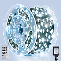 Vista 10 de Luces de Navidad para exteriores, 400 luces LED de 131 pies, IP67 impermeable, 11 modos, luces navideñas cálidas y multicolor con control remoto
