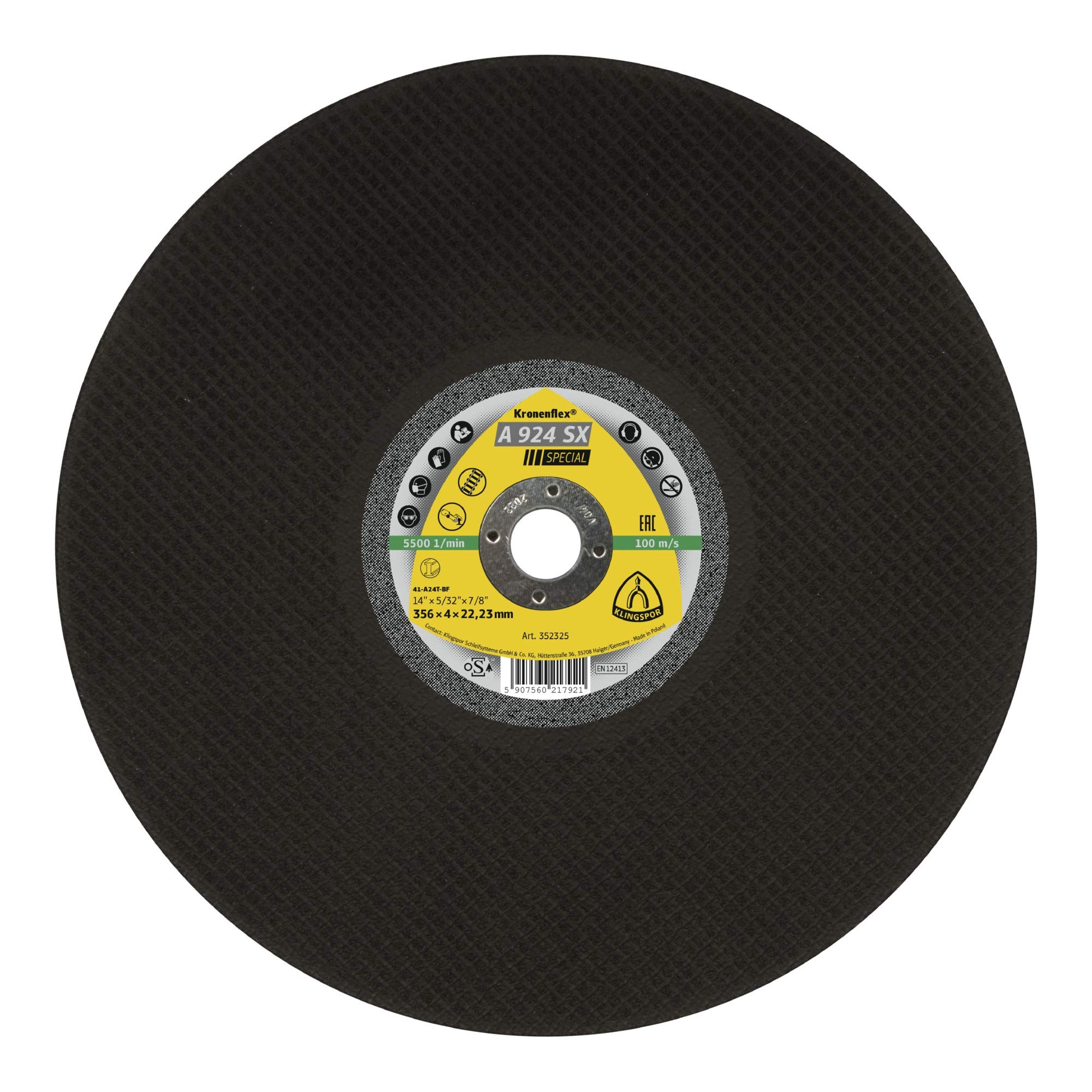 Kronenflex 352325 A 924 SX Special - Discos de corte para acero, rectos, 356 mm x 4 mm x 25,4 mm, 10 unidades
