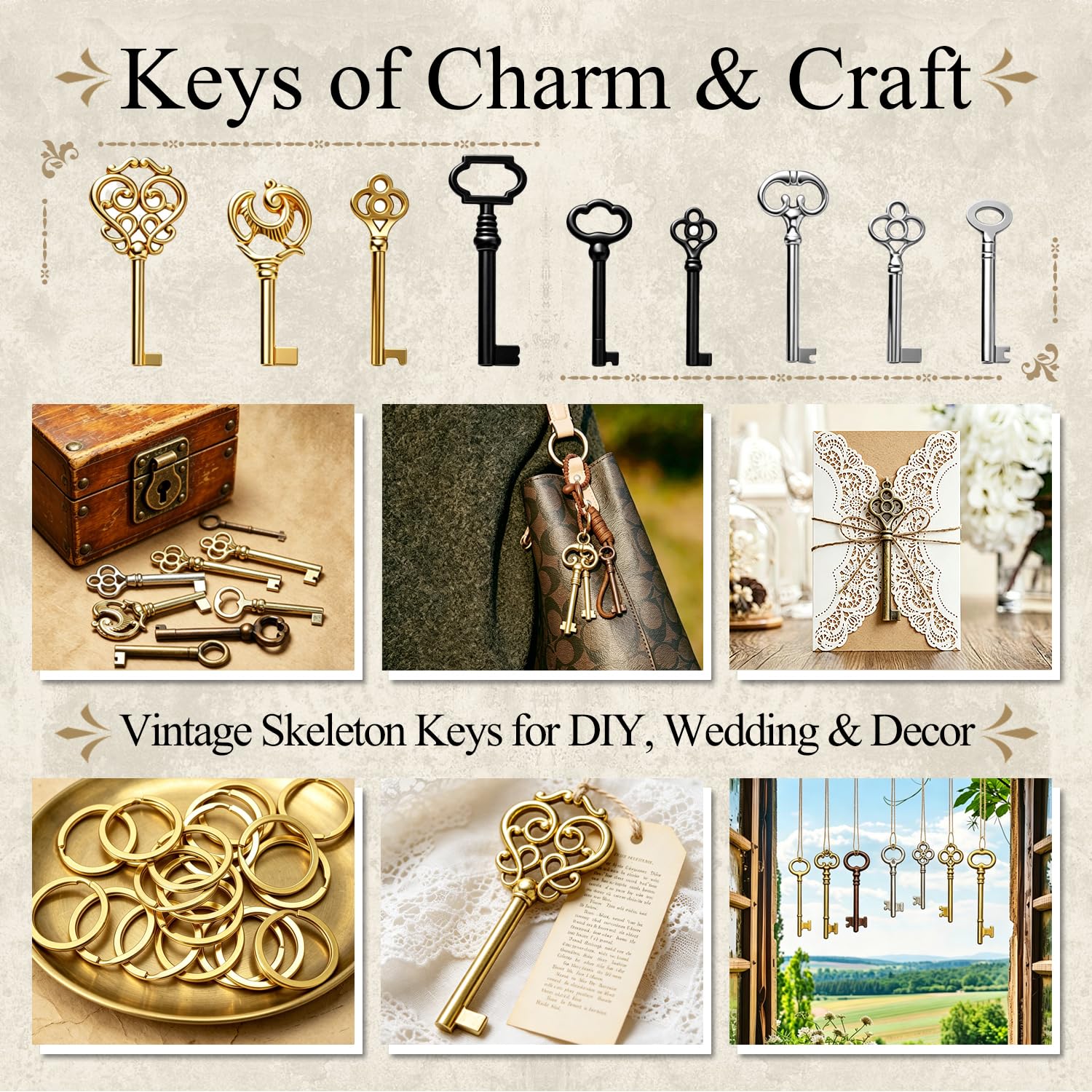 19 Stück Vintage Universal Schrankschlüssel Set Multi-Stil Antike Schlüssel für Alte Möbelschlüssel Ersatz Schränke Uhren Schubladen Schränke DIY Deko und Sammeln