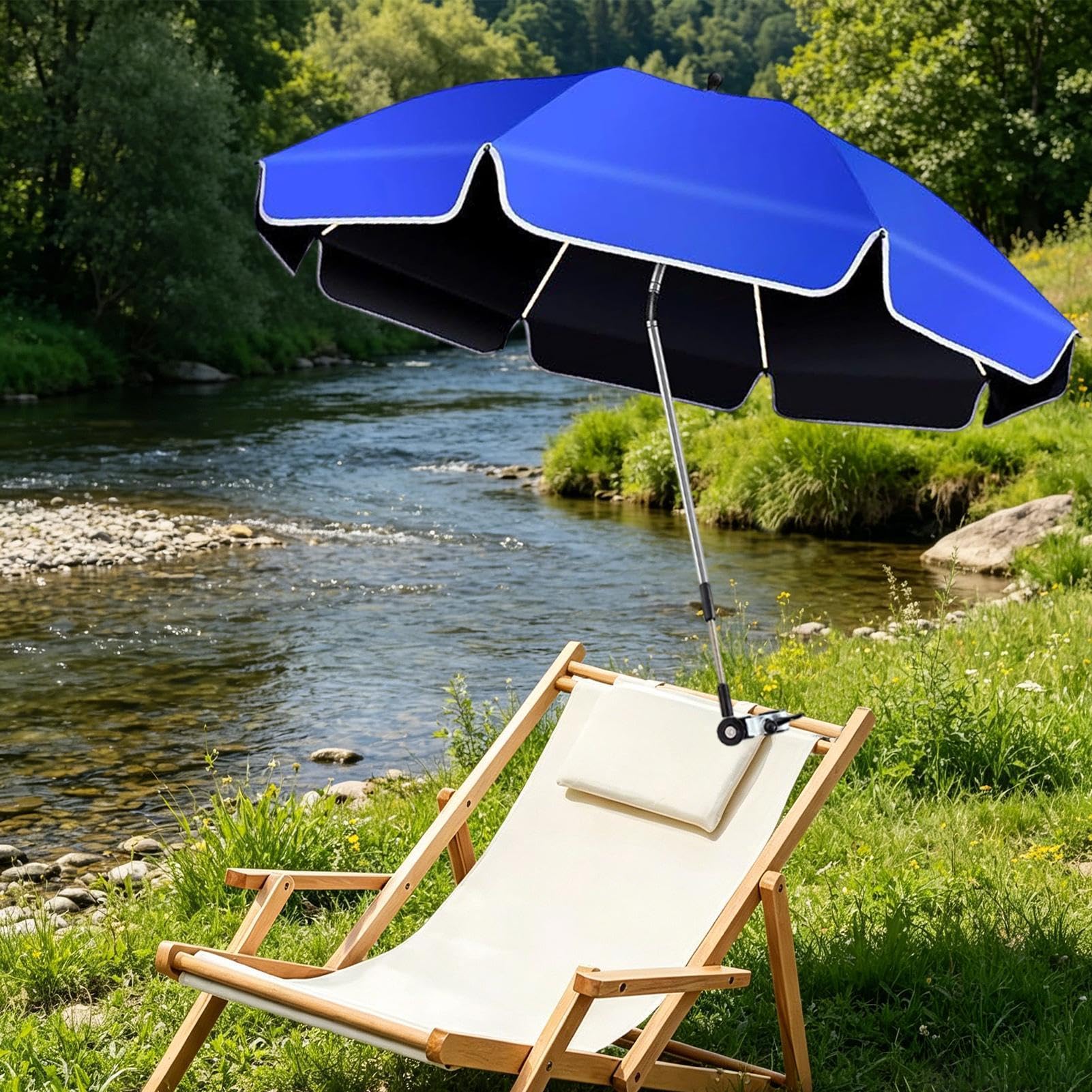 Ombrellone A Clip Per Sedia Tettuccio Regolabile A 360° Con Clip E | Ombrellone Con Morsetto Da Ringhiera Della Sedia Per Esterno Campeggio Spiaggia Giardino Pesca Balcone Vacanza