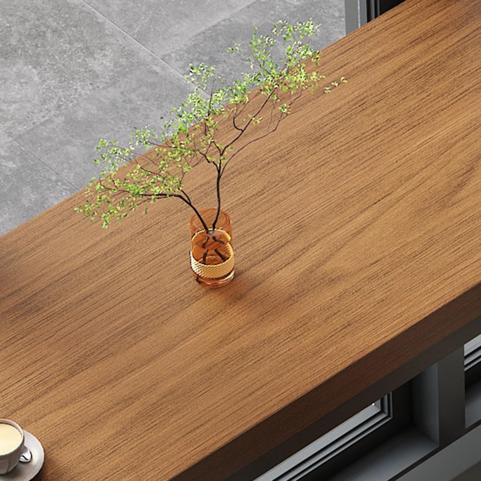 Tavolo da bar industriale in legno massello, stretto, con robusta struttura in metallo, lungo 160 cm, tavolo da pub per cucina o soggiorno (marrone, 104,9 cm H)