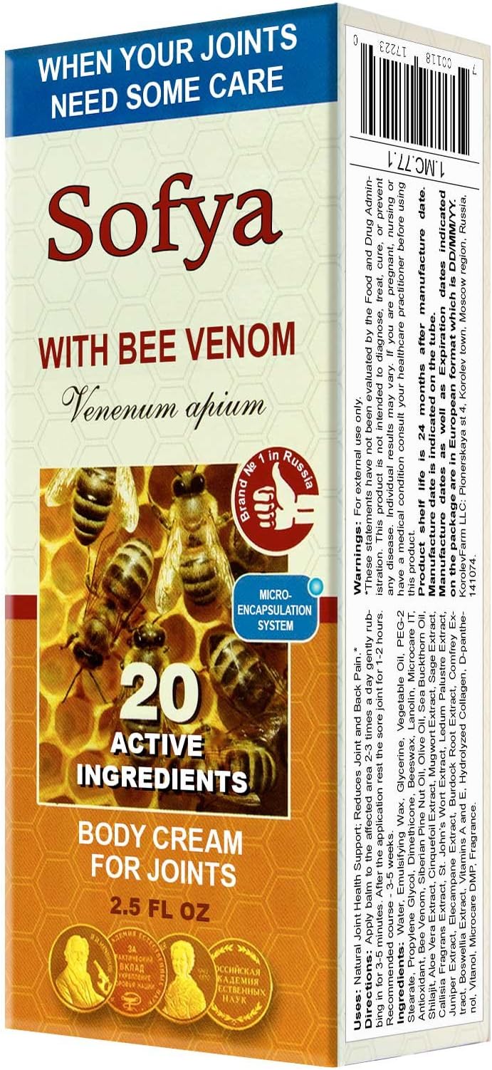 "Sofya" Cream for Joints with Bee Venom 75ml/2.5 Fl Oz