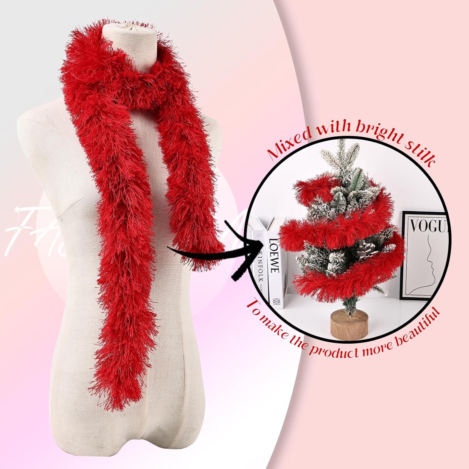 MehelloFeather 15Pcs Feather Boa 5Ft Artificial Fluffy Boas for Party Scene Arrangement Dance Party Clothing Decoration, Multicolor - Image 7