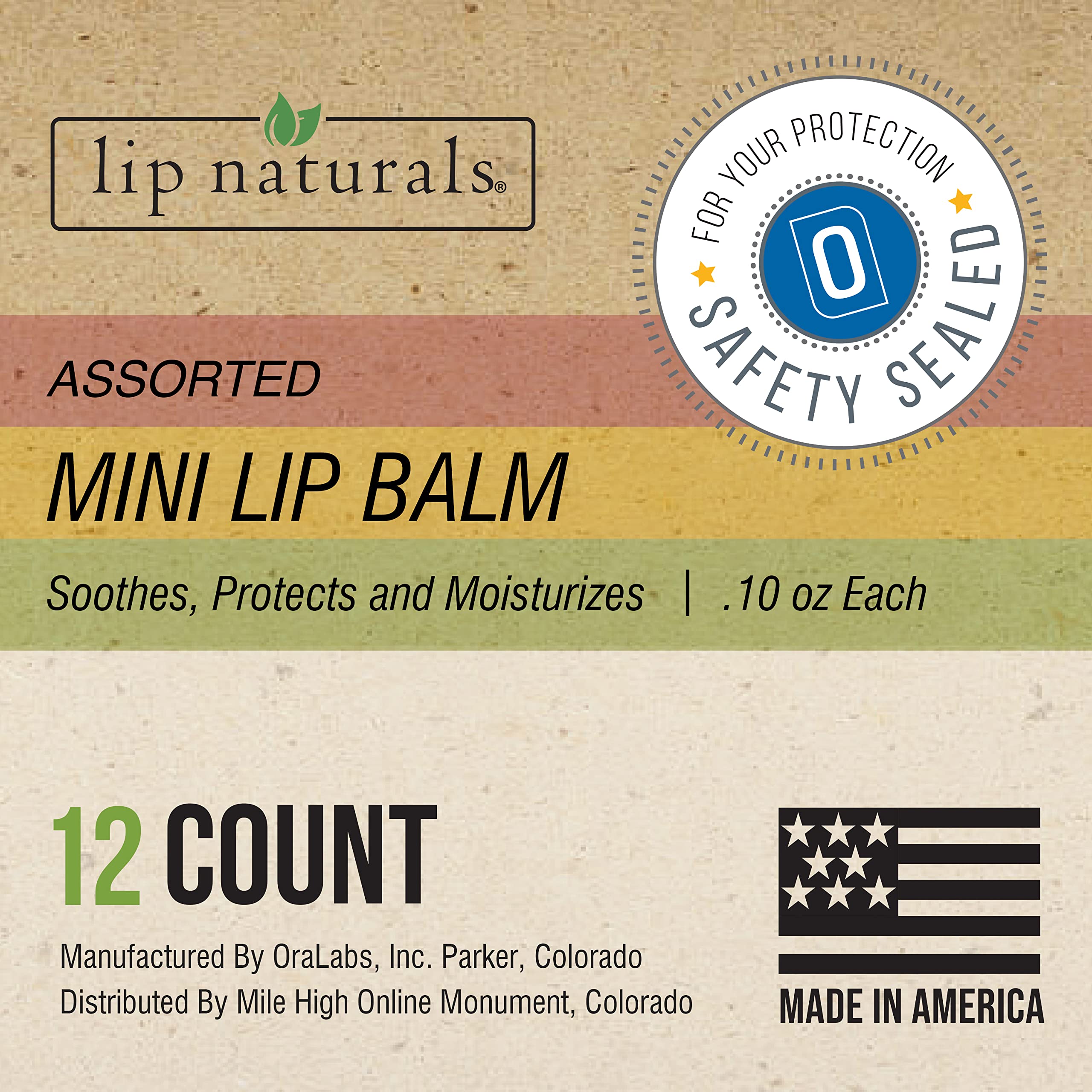 Lip Naturals | Mini-Lippenbalsam – LSF 15 – mit Vitamin E und Feuchtigkeitscremes – 12 Stück, SG_B07NVWHPM6_US, 1